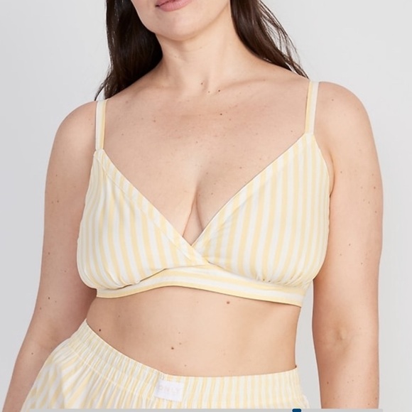 OLD NAVY Matching Printed Smocked Bralette Top in Yellow Stripe - Picture 4 of 13